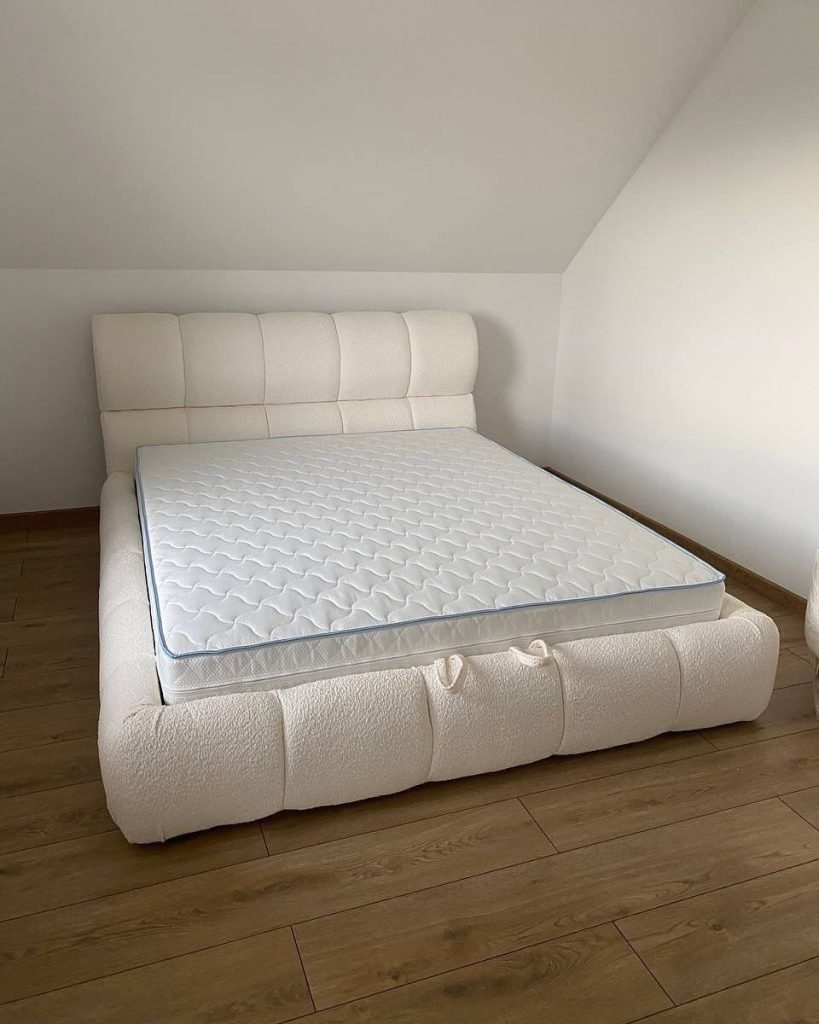 stylish white bed for young couple bedroom