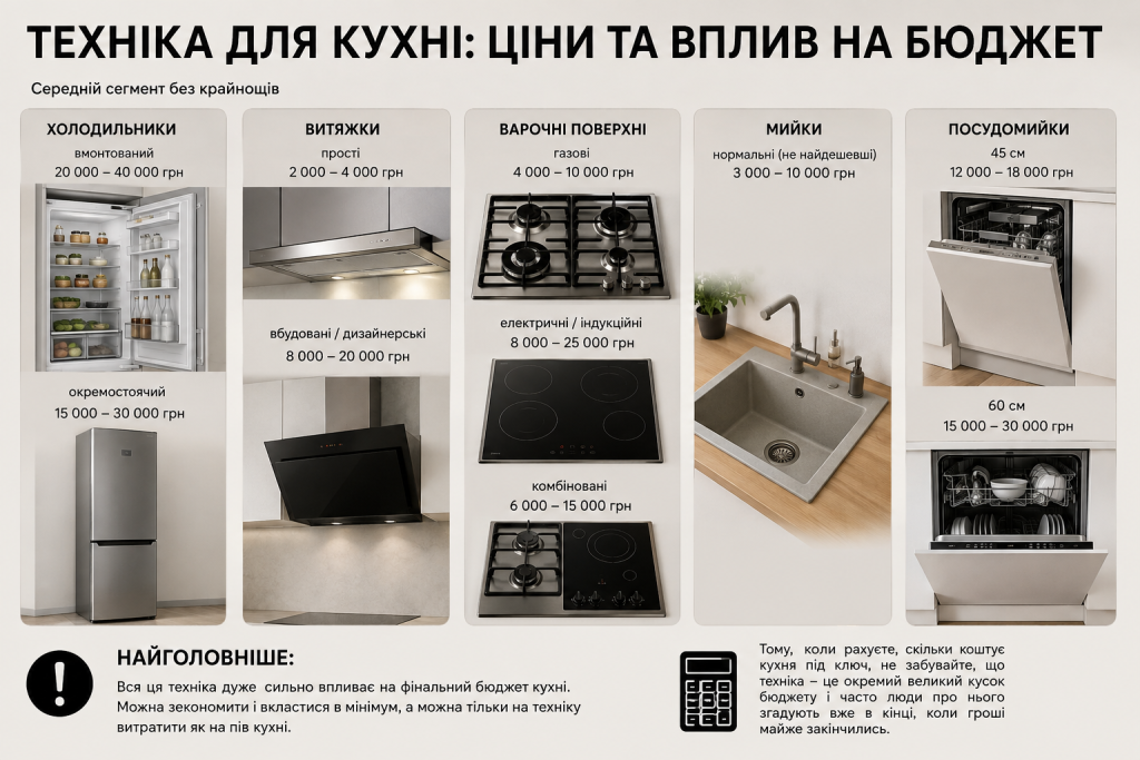 Техніка для кухні: ціни та вплив на бюджет